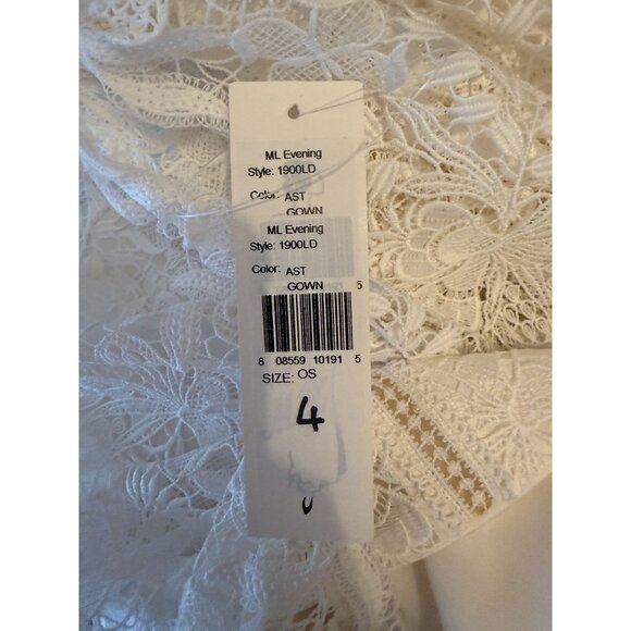 NWT ML Monique Lhuillier Ivory Lace Bridal Sample Ankle Length Dress Sz 4 [jb] - Picture 8 of 8